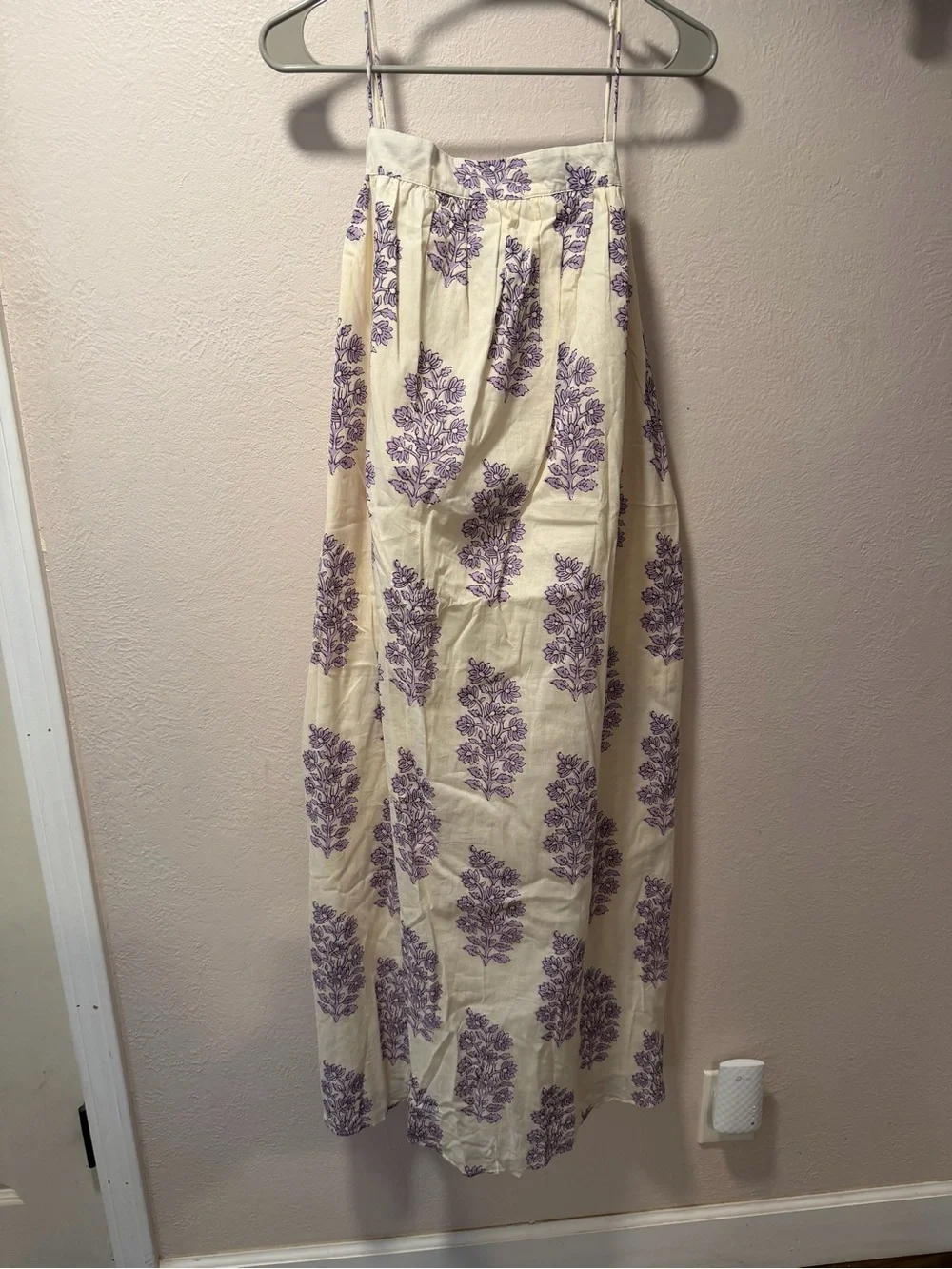 J. Crew Floaty midi dress in block-print cotton voile.